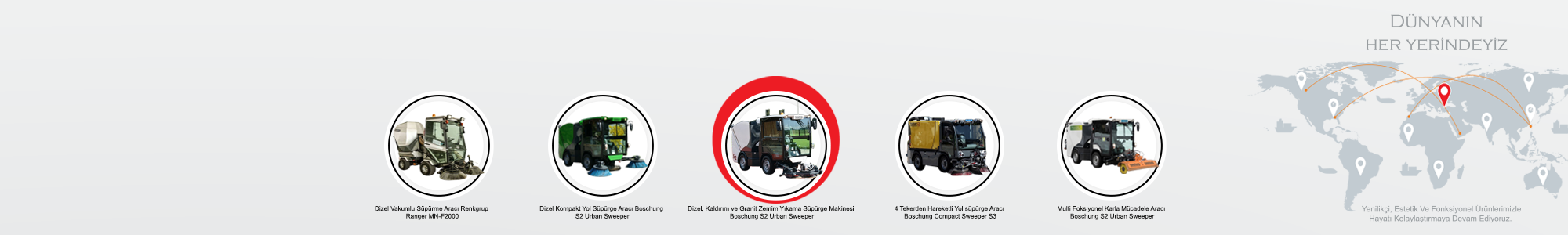 Dizel, Kaldrm ve Granit Zemim Ykama Sprge Makinesi Boschung S2 Urban Sweeper