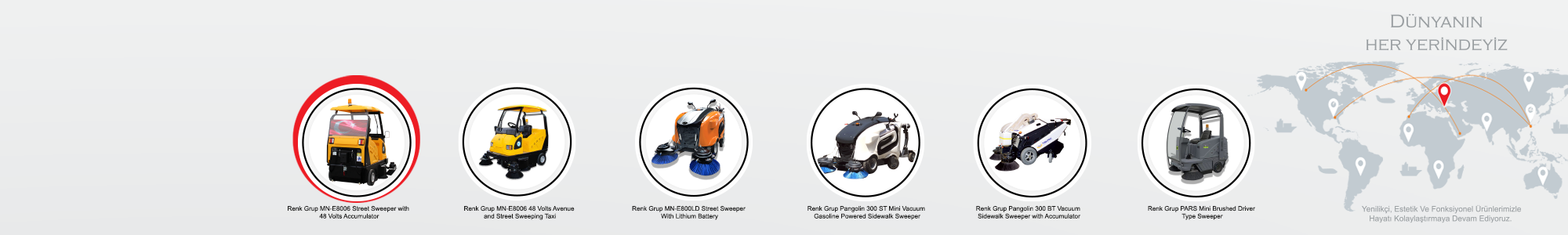 Renk Grup MN-E8006 Street Sweeper with 48 Volts Accumulator