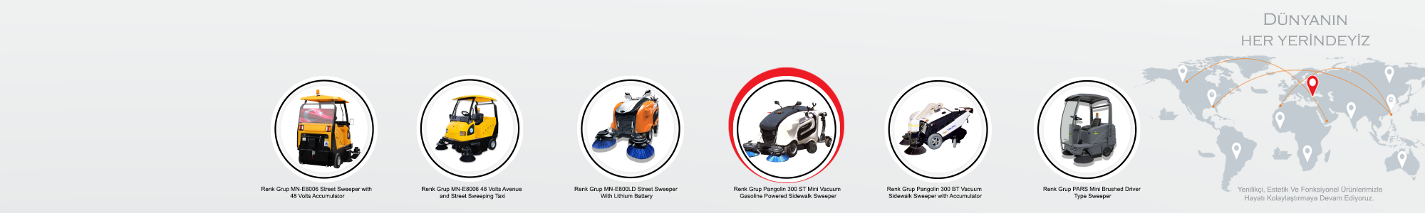 Renk Grup Pangolin 300 ST Mini Vacuum Gasoline Powered Sidewalk Sweeper